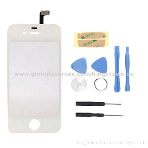 Front Glass Lens Touch Screen Digitizer for iPhone 4/4S, with Opening Tools + Adhesive